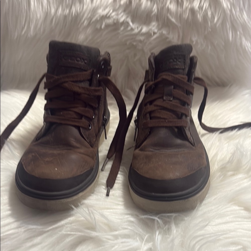 Geox Brown Leather Boots with Durable Soles